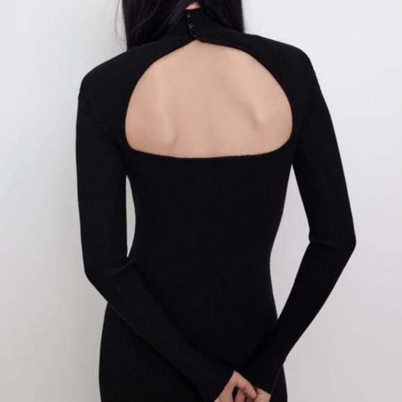 NWT - ZARA Shoulder Pad Knit Dress - Picture 2 of 6